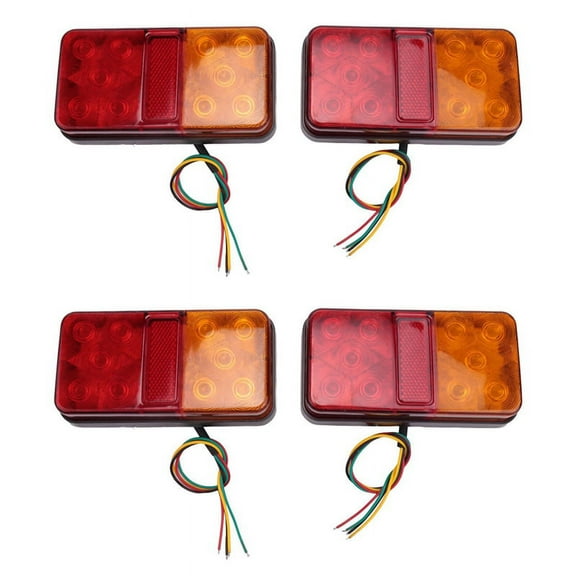 4Pcs Car LED Trailer Tail Light 12V-80V Truck Side Light 10LED Truck Turn Signal Light for Truck Boat Pickup RV UTV,4 * Trailer Tail Light,red