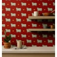thumbnail image 3 of S4Sassy Cow Animal Print Wallpaper - Asian Style Wall Covering, 25" X 120" Self-Adhesive Vinyl Walls Paper, Decorative Wallwrap, Easy Diy Walls Covering For Bedroom, Living Room, Living Spaces - Red, 3 of 7
