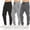 Black, Heather Grey, Charcoal, variant on PC Men's Fleece Jogger Sweatpants 3 Pack with Zipper Pockets, Adjustable Drawstring, Athletic Joggers, Sizes S-3XL