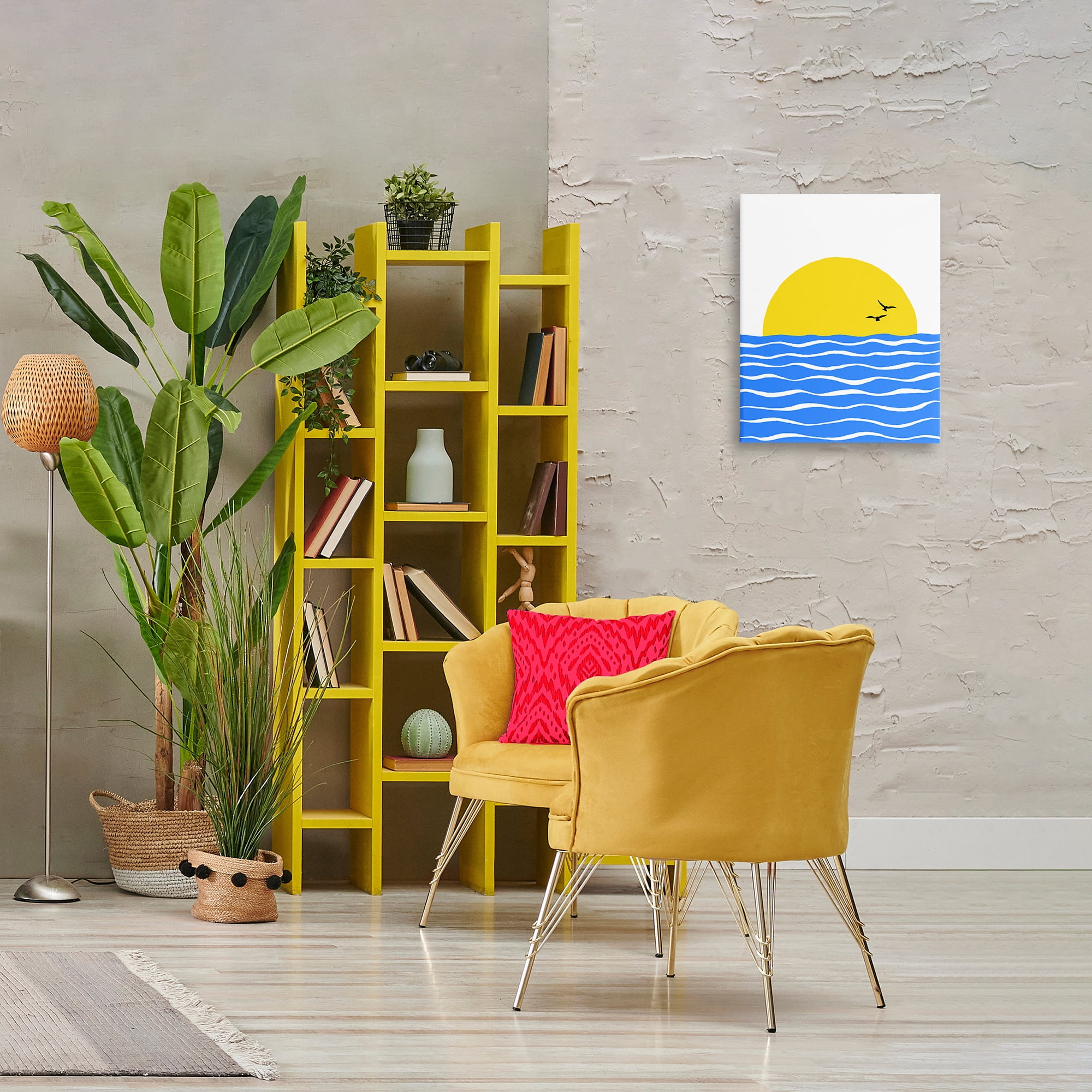 Stupell Industries Birds & Blue Sea Nautical & Beach Painting Wrapped Canvas Art Print Wall Art, 16 x 20