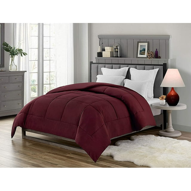 Couette Synthétique à Garnissage Lourd Swift Home, Literie Ultra Douce Toutes Saisons Hypoallergénique, Simple, Bourgogne