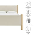 thumbnail image 4 of Platform Bed Frame, Queen, Ivory White, Fabric, Hotel Bedroom, Modern Contemporary, HB38189, 4 of 9