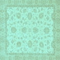 thumbnail image 1 of Ahgly Company Indoor Square Oriental Light Blue Traditional Area Rugs, 7' Square, 1 of 4
