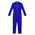 thumbnail image 4 of YONGHS Kids Girls Long Sleeve Rhinestone Jumpsuit Figure Skating Costume Gymnastics Leotard Bodysuit Royal Blue 16, 4 of 7