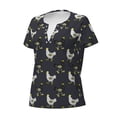 thumbnail image 2 of Naloa Cartoon Rooster Print T-Shirts Short Sleeve V Neck Tees for Women Fashion Tops Trendy Lightweight Soft Casual Summer Outfits Clothes, 2 of 5