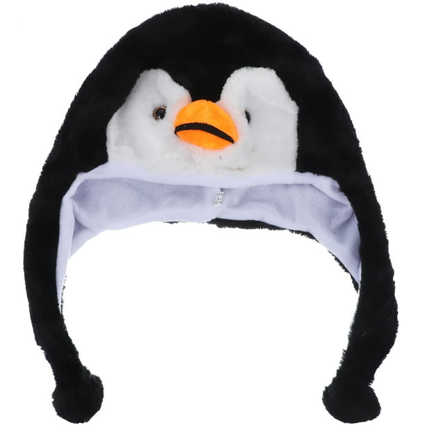 Adorable gorro de animalito de peluche, estilo esquí de invierno, con orejeras de dibujos animados y capucha de pingüino. Ideal para carnaval, cosplay y actuaciones en el escenario.