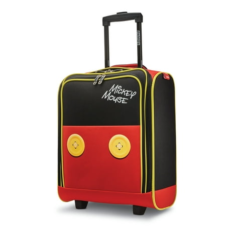 American Tourister Disney Softside Mickey Mouse Pants 16-inch 2-Wheeled Underseater, Carry-On Luggage, One Piece