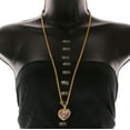 thumbnail image 3 of Mi Amore Heart Pendant-Necklace Gold-Tone/Purple, 3 of 3