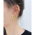 thumbnail image 3 of Pendientes para mujer, pendientes colgantes de aro gruesos de oro, pendientes hipoalergénicos chapados en oro, regalo de joyería de moda, 3 of 5