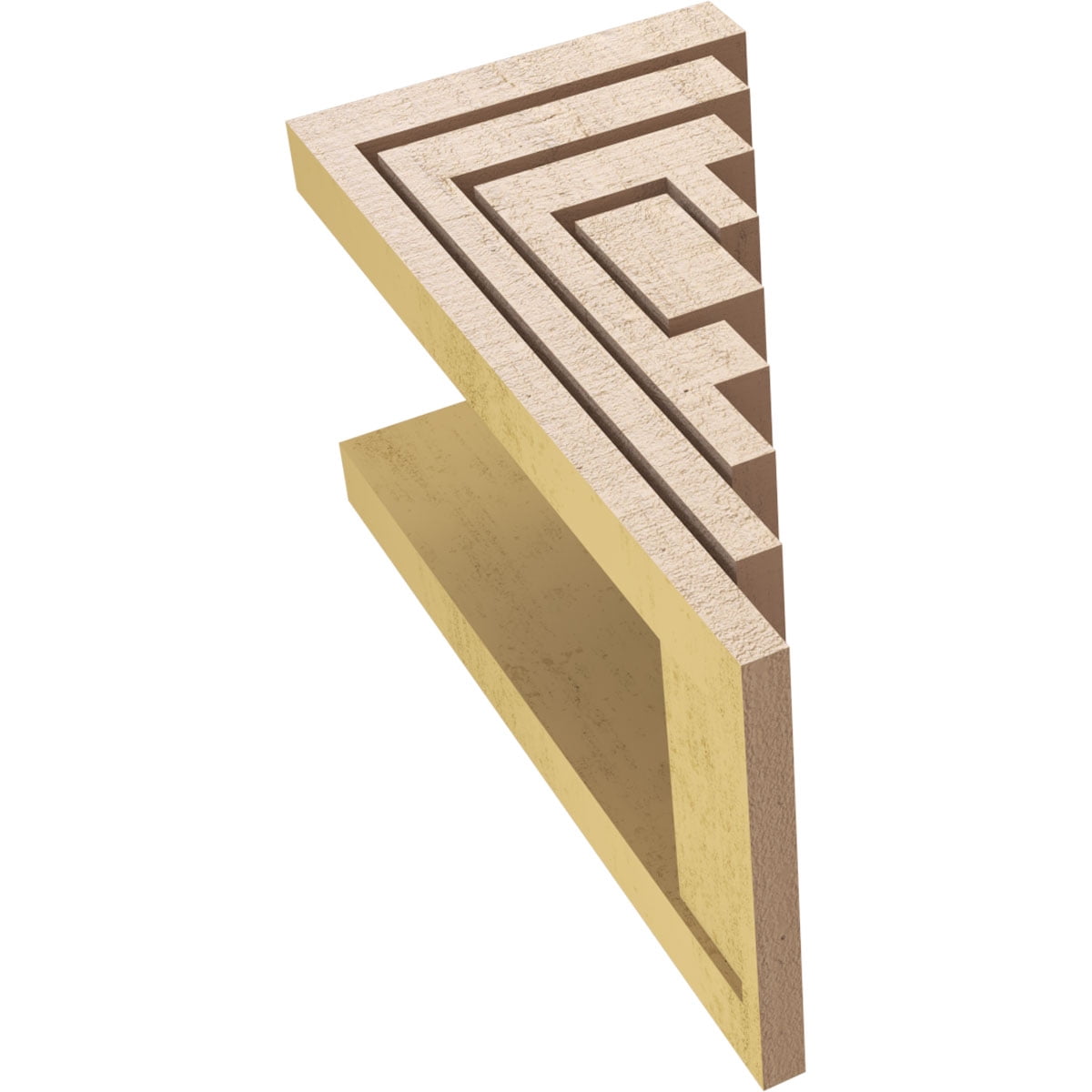 6"W x 6"D x 12"H Wide Landon Rough Cedar Woodgrain TimberThane Corbel, Primed Tan