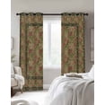 thumbnail image 2 of Sage Green Boho Blackout Curtains 96 Inch Length 2 Panels Set, Vintage Ethnic Tribe Abstract Art Floral Full Shading Curtains for Windows, Blackout Curtains for Bedroom Living Room 52"x96", 2 of 8