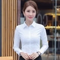 thumbnail image 1 of Camisa blanca de manga larga para mujer, blusa básica OL, ropa elegante a la moda, 2023, 1 of 5