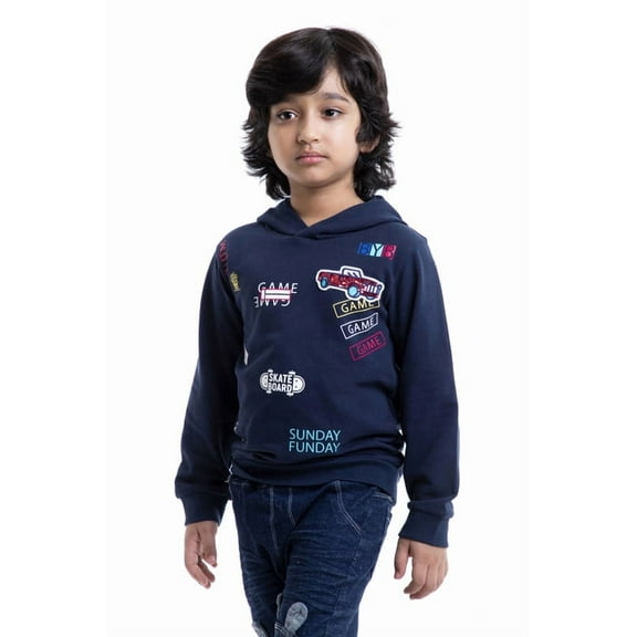 BYB Navy color embroidered sweat tee