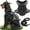 black, variant on JOUALY Dog Harness and Leash Set, Adjustable Soft Padded Pet Harness with Handle and 5 Feet Leash,Adjustable Reflective Pet Harness for Small to Large Dogs, Army Green,M