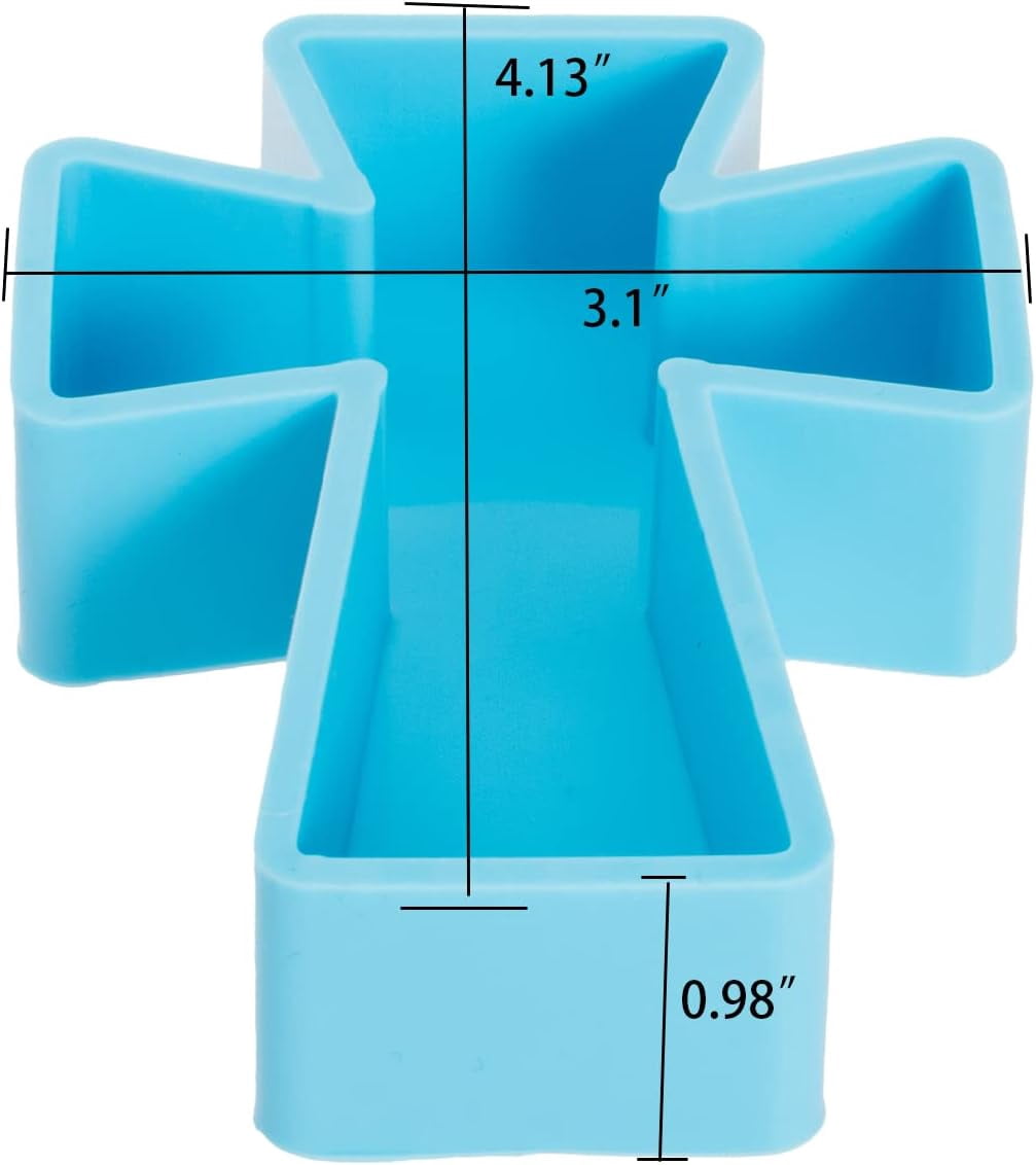 FRESHIE MOLDS Cross Car Freshie Mold, Large Silicone Epoxy Resin Mold For Car Freshener Aroma Beads, Wax Melts, Soap, Candle Making, And Clay Crafts, Cross Shape