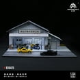 thumbnail image 2 of 1/64 Diorama Diecast Garage Model, LED Lighting Japanese Parking Lot Model Display Case, Workshop Factory Building Model Garage, for Diecast Car Models Display, Cars Storage, Display Box, 2 of 21