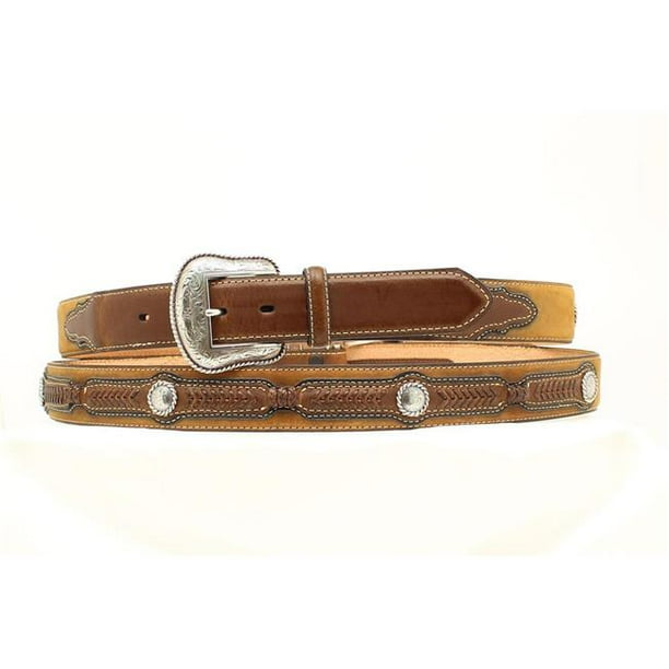 Cavender's Cavenders 975384430 CBC Double Overly Lacing Conchos Belt