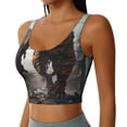 thumbnail image 2 of Daiia Ruins Tiger Warrior Printed Women's Sports Bra, Breathable Activewear Bra with U-Back Design and Removable Pads, Comfortable and Supportive for Yoga, Workout-X-Large, 2 of 8