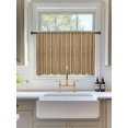 thumbnail image 3 of Sheer Curtains 54 Inch Length, Country Farmhouse Semi Sheer Curtains Light Filtering Window Treatment, Vintage Plants Lines Pattern Brown Privacy Voile Drapes for Living Room Bedroom 52x54 Inch, 3 of 7