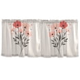 thumbnail image 7 of Yayeee Kitchen Curtains Tier Set of 2 Light Filtering 57"x24" Over Sink Window Panels, Pink Flower, 7 of 7