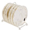 thumbnail image 2 of Zinc Alloy Durable Coaster, European-Style Metal Coaster, For Dining Tables Coffee Table Entrances White, 2 of 8