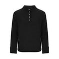 thumbnail image 4 of Women's Button Sweater Button High Turtleneck Pullover Fashionable Blouses Shirts Fuzzy Fleece Knit Clothes Soft Wool Tops Long Sleeve Fashion Clothing Casual Work Outfits, 4 of 5