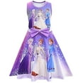 thumbnail image 1 of Frozen Elsa Anna Robe de Princesse Imprimée Patineuse Enfants Filles Robes Sans Manches Évasées, 1 of 2