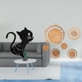 thumbnail image 2 of Reloj de pared de acrílico con diseño de gato de dibujos animados y adorno colgante decorativo de ratán tejido para sala de estar moderna, dormitorio,, 2 of 8