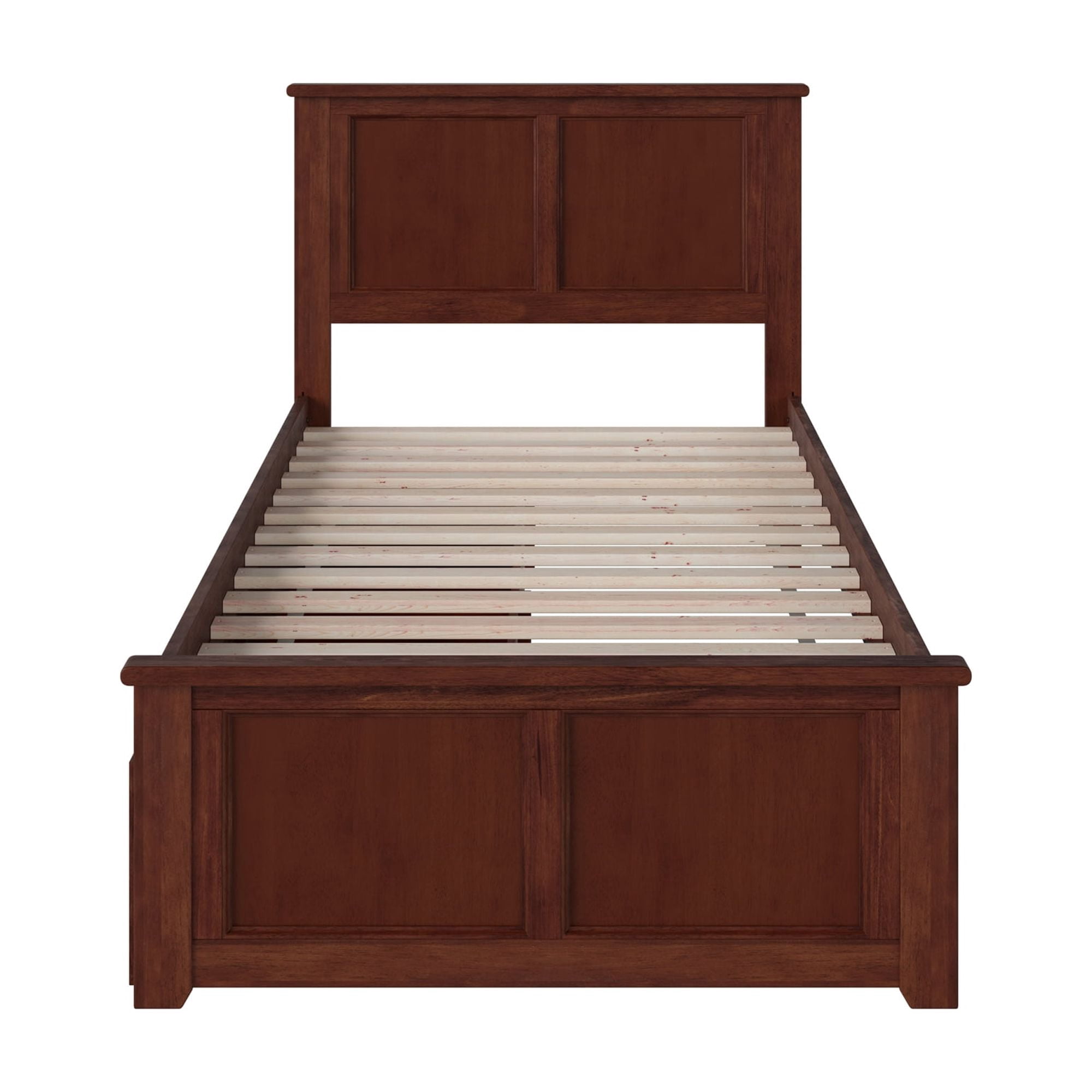 AFI Madison Twin Wood Platform Bed with Matching Footboard & Storage Drawers, Walnut