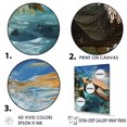 thumbnail image 3 of Designart "Serene Watercolor Depicting A Turtle By The Coast" Animals Turtle Floater Framed Wall Art Living Room, 3 of 5