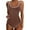 Brown, variant on XUELUO Womens One-Piece Swimsuits Solid Color Sexy Push Up High Waisted Training Sport Control Swimsuit Swimwears Bathing Suits,Blue,L