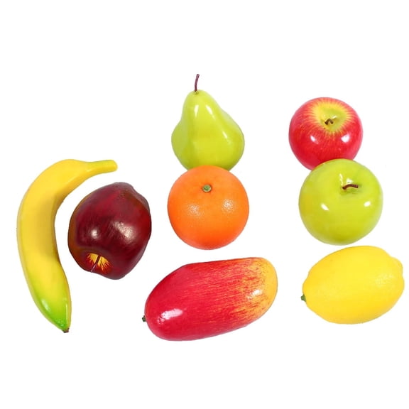 8pcs Artificial Fruit Set, Realistic Looking Assorted Fake Fruit, Mixture Lifelike Realistic Plastic Faux Fruit for Home Kitchen Restaurant Fruit Lifelike Decorative