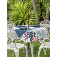 thumbnail image 4 of Outdoor Tablecloth with Umbrella Hole Zipper Navy Blue Coastal Round Tablecloth 54" Waterproof Outside Table Cloth Coral Turtle Starfish Jellyfish Patio Table Cover Tablecloths for Picnic Party, 4 of 8