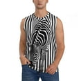 thumbnail image 1 of KLL Optical Zebra Illusion Print Workout Tank Tops Gym Sleeveless Fitness Muscle Tee-3X-Large, 1 of 7