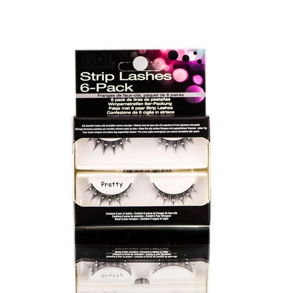 Pretty , Ardell Strip Lashes 6-Pack , Hair Scalp Skin Body - Pack of 2 w/ SLEEK Teasing Comb