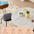 thumbnail image 3 of 39 Inch Round Dining Table [Metal Cross Legs] Mid-Century Kitchen Leisure Table for 4 Person for Apartment Living Room Space Saving, Brown, 3 of 7
