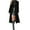 Black, variant on Women's Long Wool Blend Coat, Classic Double Breasted Trench Coat, Belted Open Front Overcoat, Elegant Lapel Jacket, Casual Long Coat, Trench Style Outerwear, Fall Winter Coat Black M