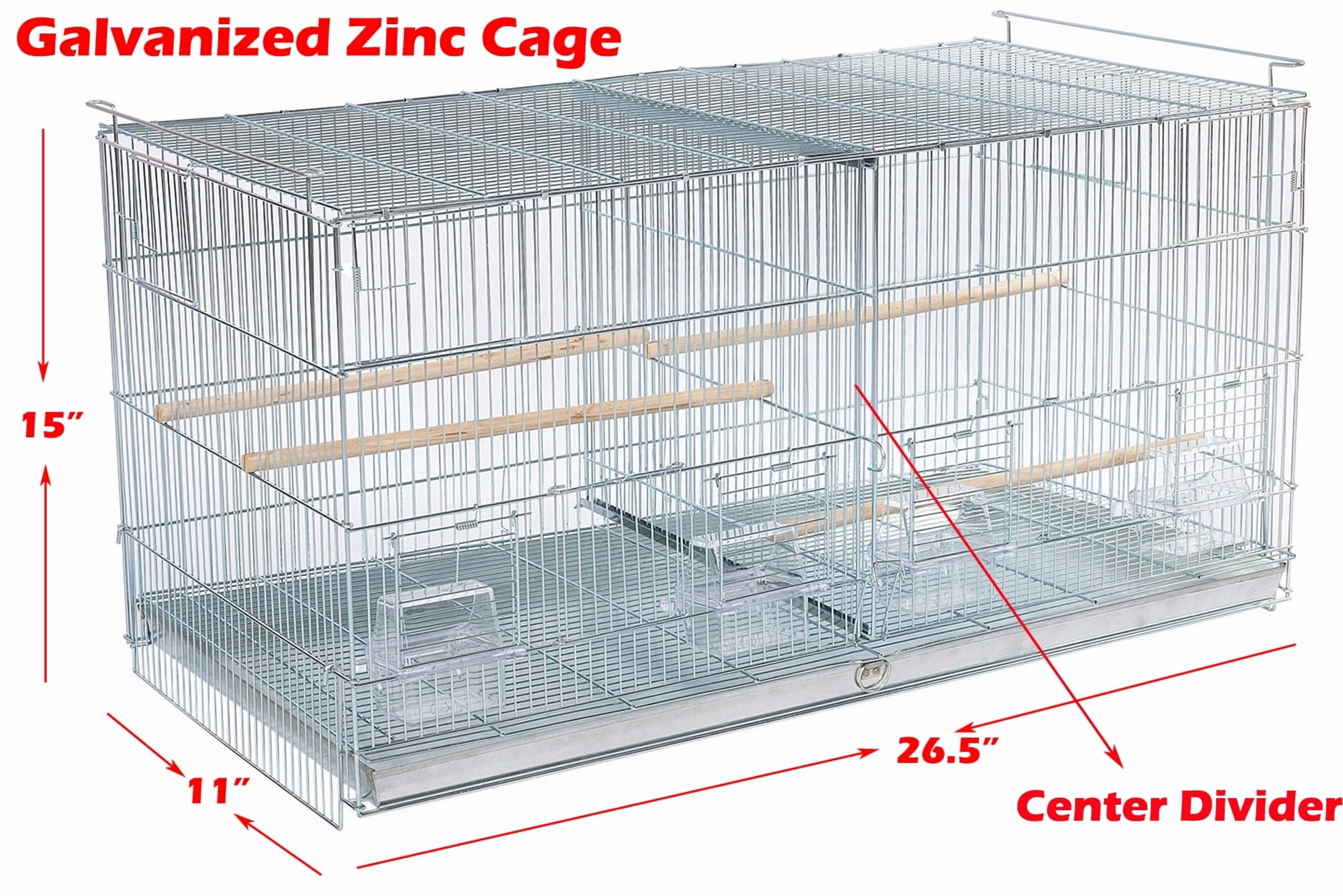 Combo-4 of Galvanized Zinc Plated Stack & Lock Double Breeding Breeder Flight Bird Cage Center Dividers Side Breeding Nest Doors With Rolling Stand