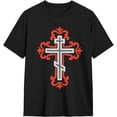 thumbnail image 2 of Camisetas de algodón para hombre con cruz ortodoxa, camisetas casuales básicas de cuello redondo, camisetas de moda de manga corta., 2 of 6