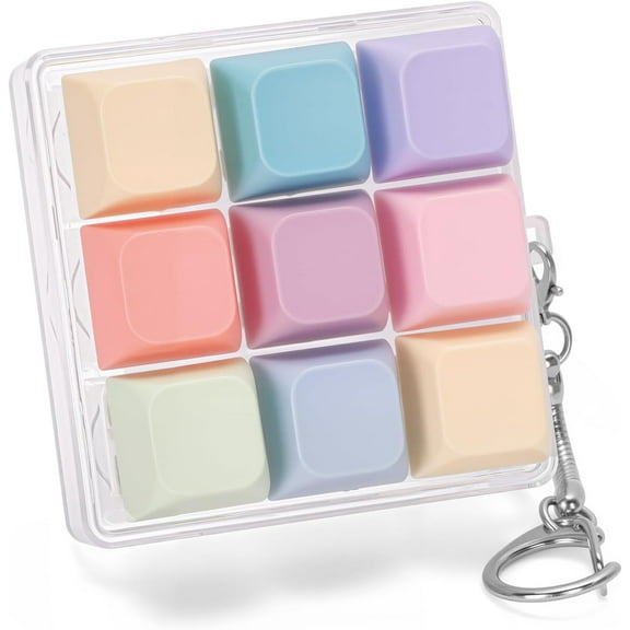 Lsupdaol Keyboard Fidget Toy Handheld Clicky Fidget Keyboard with Keychain Detachable Mechanical Clicker Adult Stress Relief Gifts for Leisure Moments (Style A)