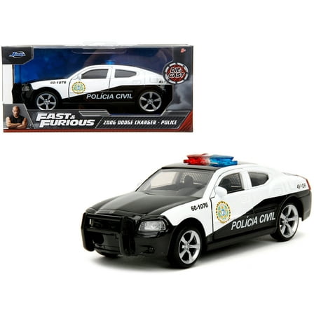 2006 Dodge Charger Police Black and White "Policia Civil" "Fast & Furious" Series 1/32 Diecast Model Car by Jada