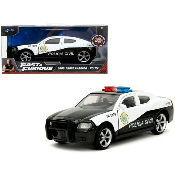 2006 Dodge Charger Police Black and White "Policia Civil" "Fast & Furious" Series 1/32 Diecast Model Car by Jada