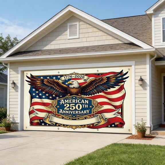 America 250th Anniversary Flag Door Cover 1776-2026 250 Years of Birthday American Banner 4th of July Fourth of July Patriotic Party Decorations and Supplies