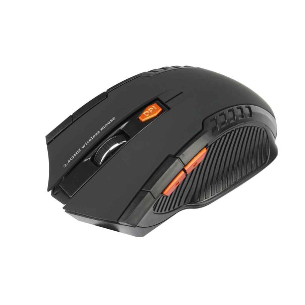 1 PC nuevo ratón inalámbrico USB Universal de 2,4 GHz ratón óptico para juegos ratón de ordenador 800-1200-1600DPI para ordenador portátil Juegos de teclado y mouse para computadora negro