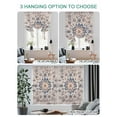 thumbnail image 4 of Blue Boho Vintage Tie Up Curtains for Windows 63 Inch Length Balloon Curtains Kitchen Adjustable Balloon Window Shade Southwestern Ethnic Mexican Flowers Tie Up Valance Bathroom Curtain 46"x63", 4 of 6