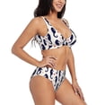 thumbnail image 2 of Kdxio Seahorses and Hearts Print Women's 2 Piece High Waisted Wrap Spaghetti Strap Summer Swimsuit Bikini Set-X-Large, 2 of 7