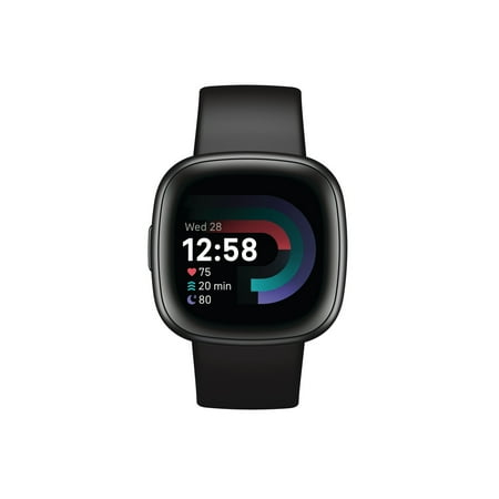 Fitbit Versa 4 Fitness Smartwatch with Daily Readiness, GPS, 24/7 Heart Rate, 40+ Exercise Modes, Sleep Tracking and more, Black/Graphite, One Size (S & L Bands Included) it Versa 4 (Renewed)