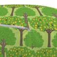 thumbnail image 3 of Trees Pouf Cover with Zipper, Rhythmic Orange Trees Citrus Blossoms Season Print, Soft Decorative Fabric Unstuffed Case, 30" W X 17.3" L, Lime Green Umber, by Ambesonne, 3 of 5