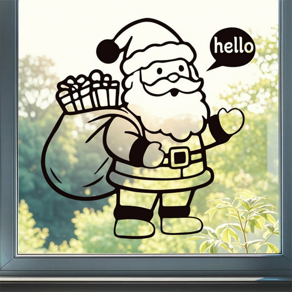 Yhmxh Christmas Window Clings Merry Christmas Window Stickers with Ornament Snowflake Window clings Pine Cone Snowman Elk Xmas Bouquet Windows Decals for Glass Winter Holiday Decor Party Supplies