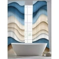 thumbnail image 4 of Blue Beige Ombre Sheer Curtains 108 Inch Length 2 Panels Set, Modern Moire Abstract Geometric Voile Window Treatment Semi Sheer Long Curtains Drapes for Bedroom/Living Room/Kitchen 52"x108"x2, 4 of 7